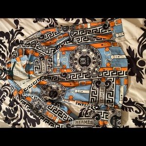 Designer printed blouse (No this is not authentic Hermes to be clear)